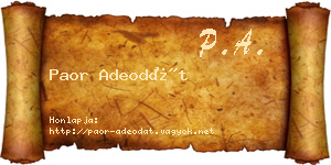 Paor Adeodát névjegykártya